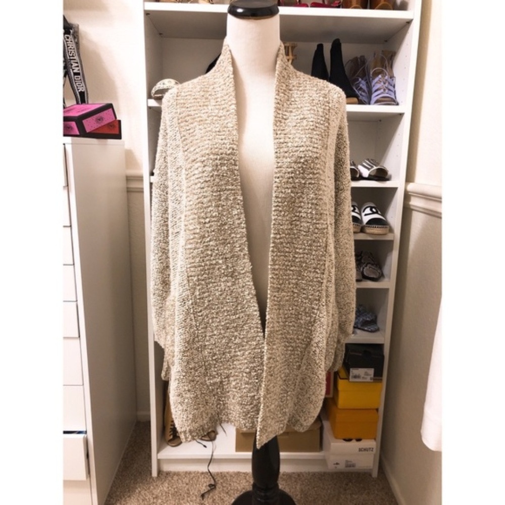 Oversized vintage chunky sweater cardigan coat S